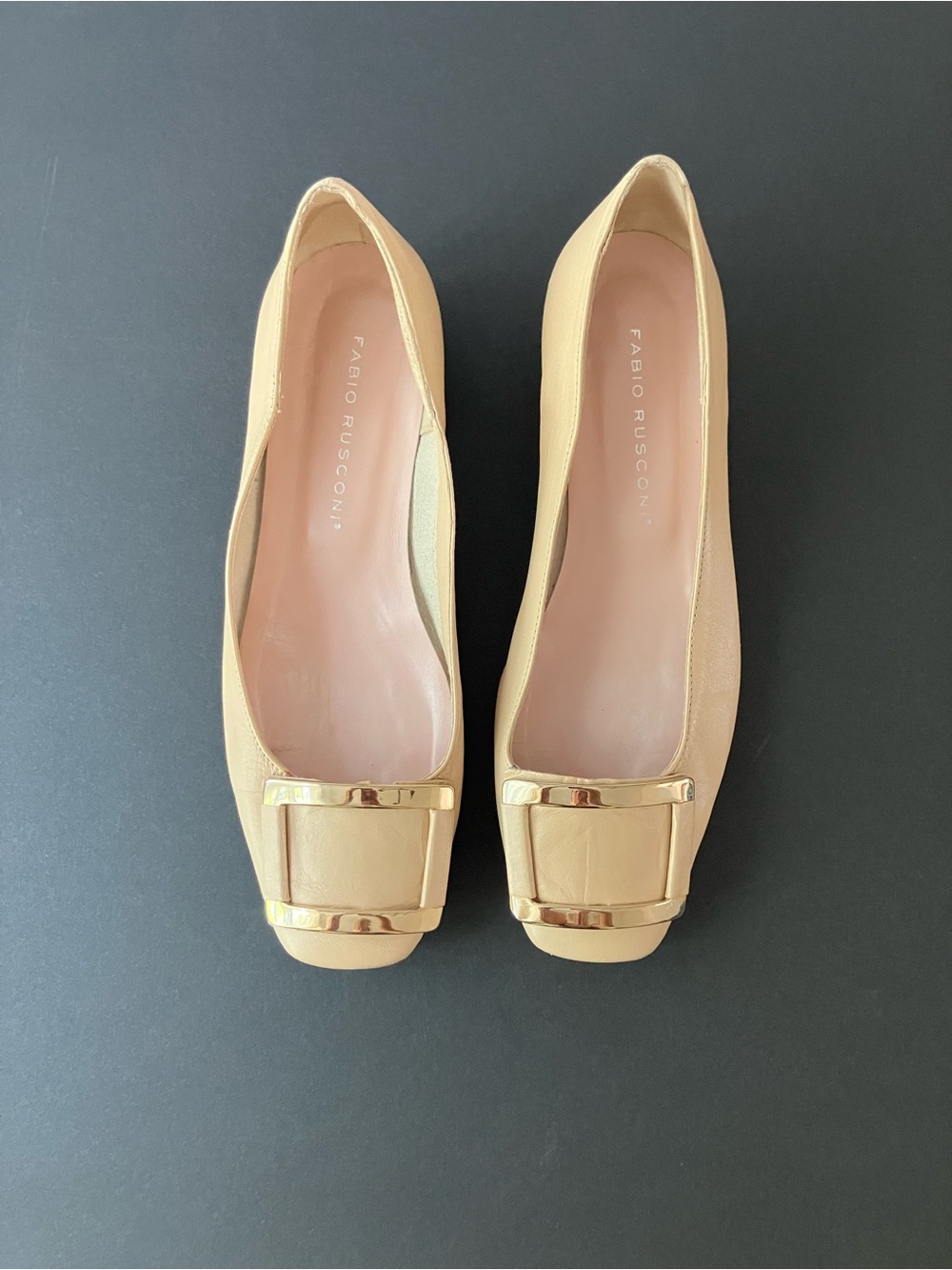 Fabio Rusconi Cream Leather Flats